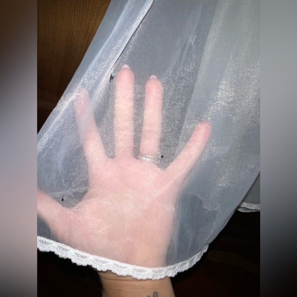 Vintage Tosca White Lace Maxi Lingerie Double Layer Bridal Nightie Small - Picture 5 of 8